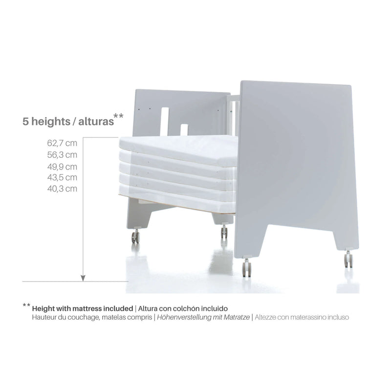 Cuna colecho OMNI 5en1 - 60x120 Rosa crema -  Europea.