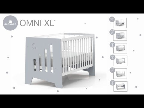 Cuna de colecho y Montessori (6 en 1) OMNI-XL Gris 70x140 · C191